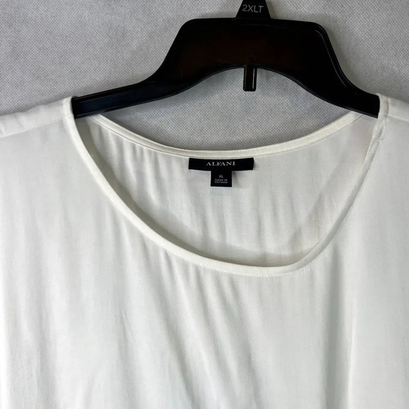 Alfani White Side Tie Sleeveless Layering Blouse Size XL - Picture 3 of 9